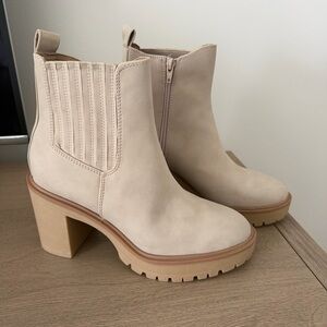 DV by Dolce Vita Cream Heeled Ankle Boots
